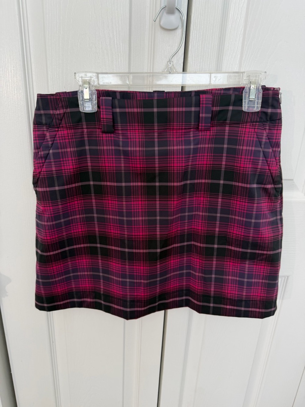 Nike Black and Pink Plaid Mini Skort